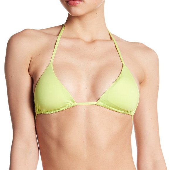 Vitamin A Gia Triangle Bikini Top Women's Size 6 Neon Green - Picture 1 of 3